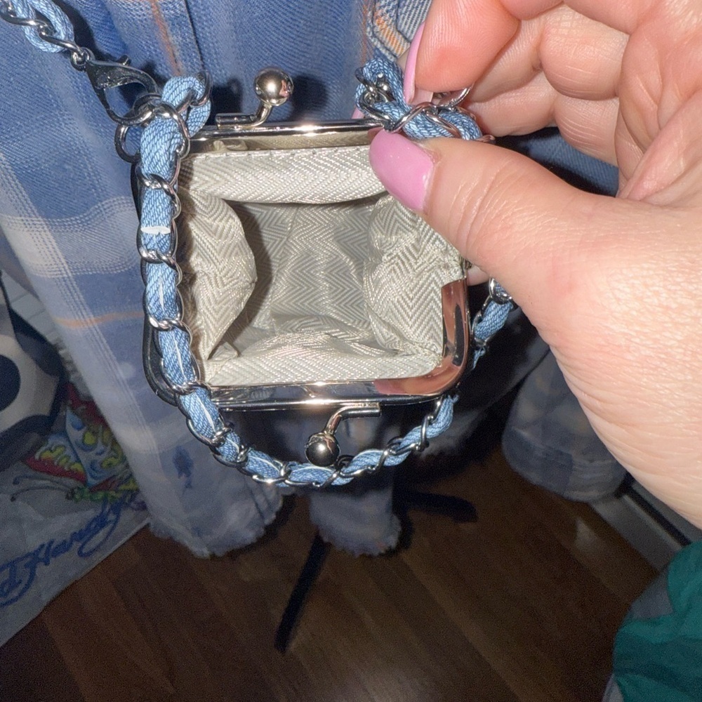 Mini Bag KISS LOCK Denim bag with handle, Crossbody! - Picture 6 of 6